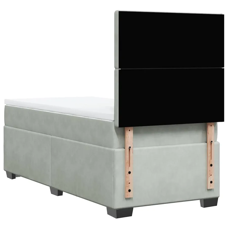 Sommier à lattes de lit et matelas Gris clair 80x200 cm Velours - 13