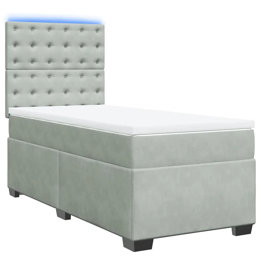 Sommier à lattes de lit et matelas Gris clair 80x200 cm Velours - 3