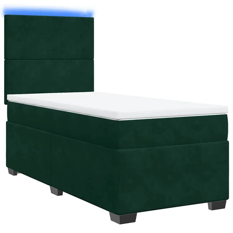 Sommier à lattes de lit avec matelas Vert foncé 90x190 cm - 3