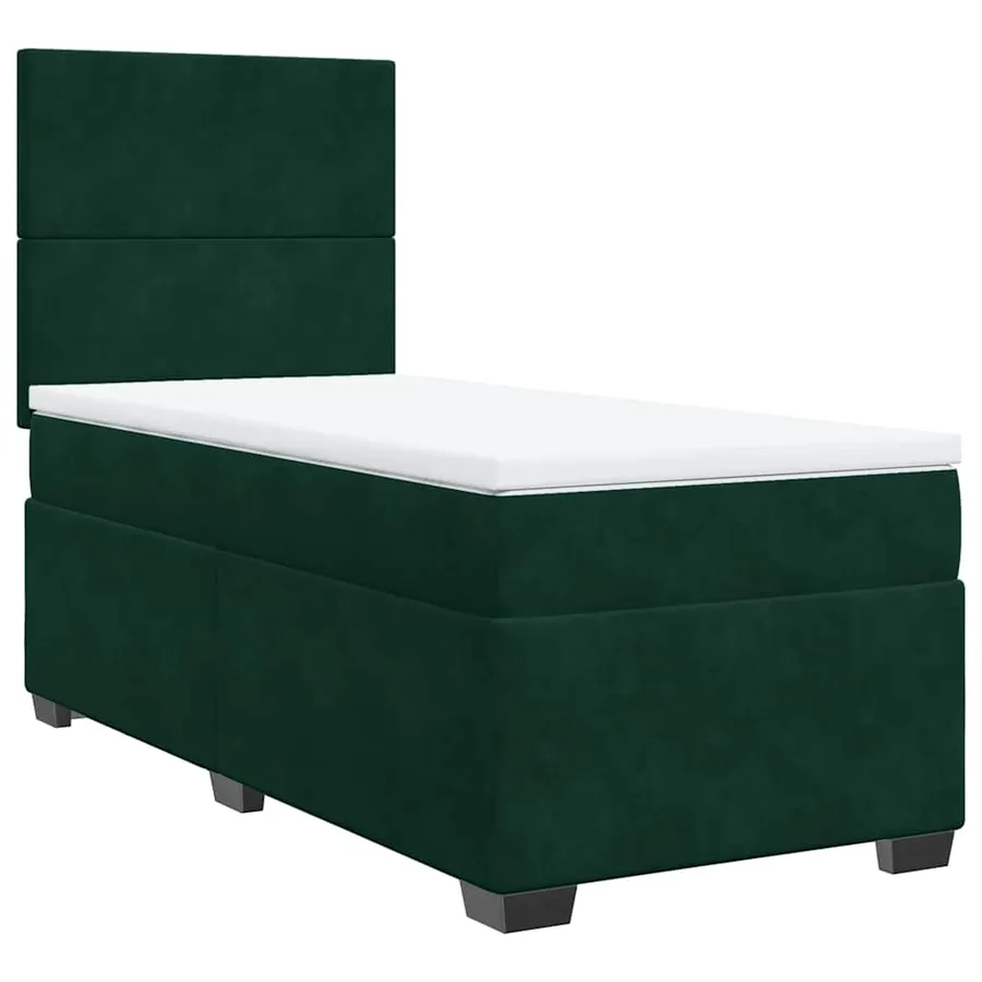 Sommier à lattes de lit avec matelas Vert foncé 90x190 cm - 6