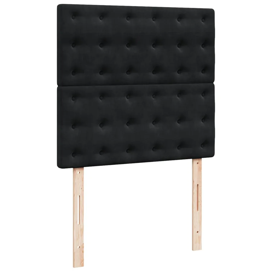 Sommier à lattes de lit avec matelas Noir 90x190 cm Velours - 8