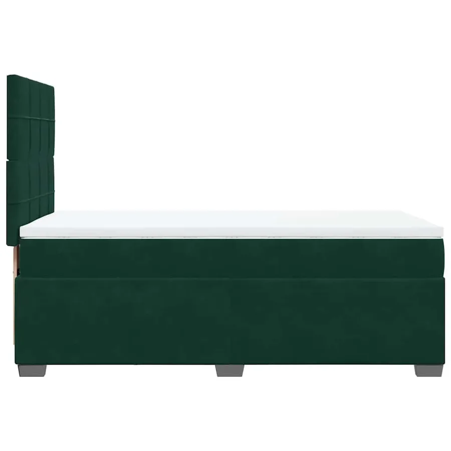 Sommier à lattes de lit et matelas Vert foncé 80x200 cm Velours - 9
