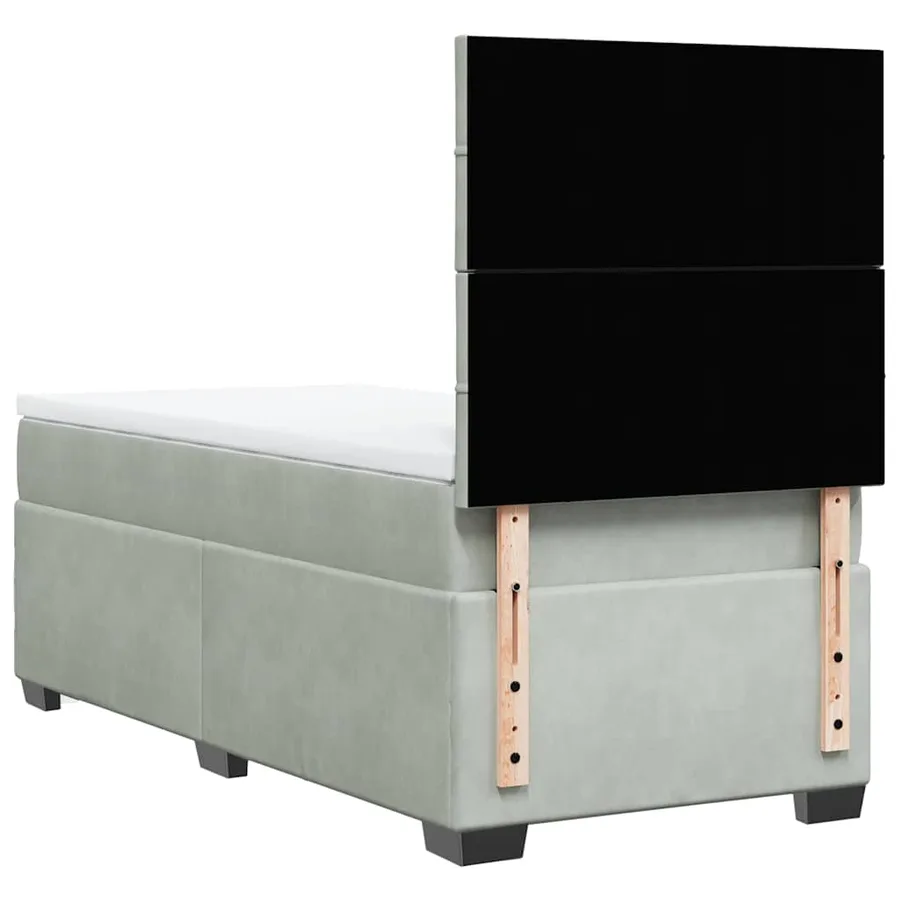 Sommier à lattes de lit et matelas Gris clair 80x200 cm Velours - 13