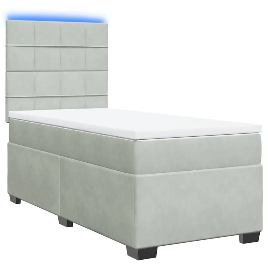 Sommier à lattes de lit et matelas Gris clair 80x200 cm Velours - 3