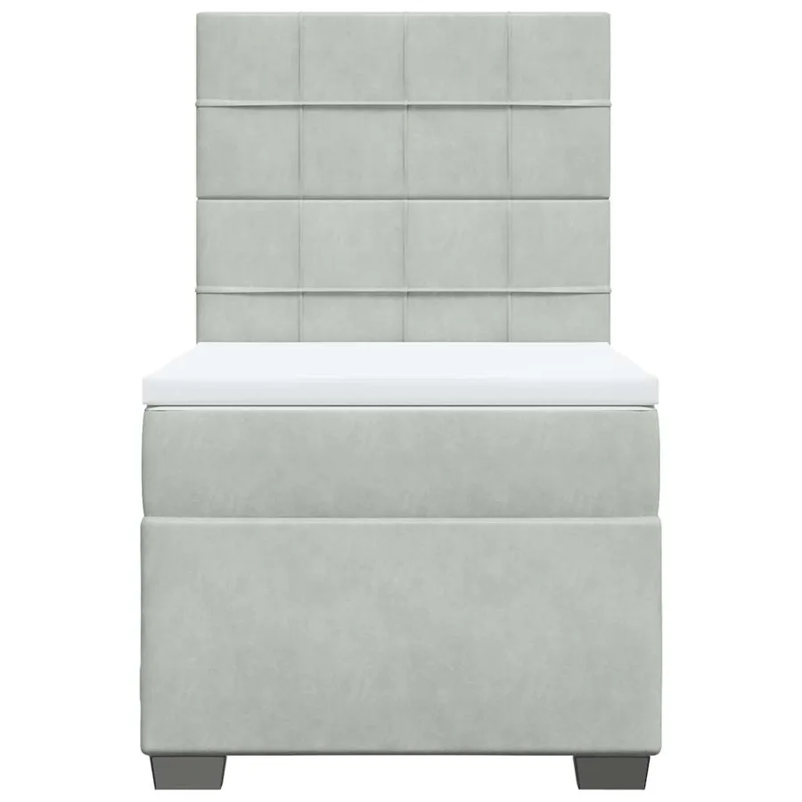 Sommier à lattes de lit et matelas Gris clair 80x200 cm Velours - 7