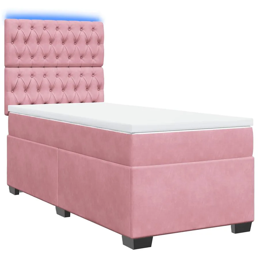 Sommier à lattes de lit avec matelas Rose 90x190 cm Velours - 3