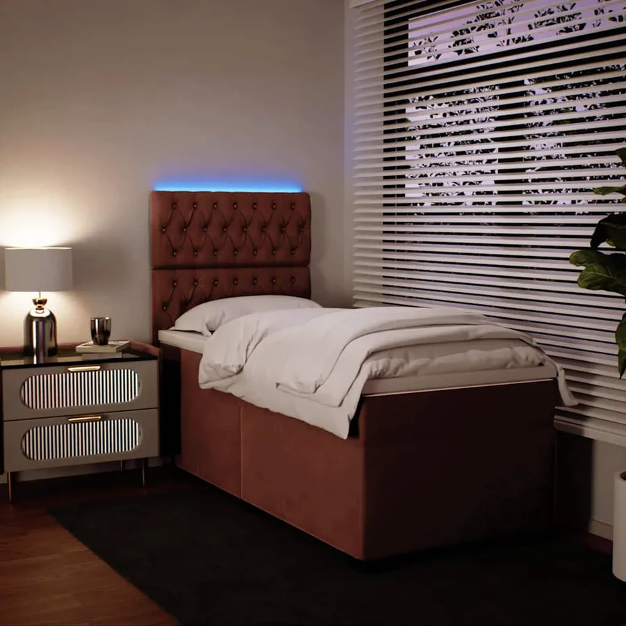 Sommier à lattes de lit avec matelas Rose 90x190 cm Velours - 5