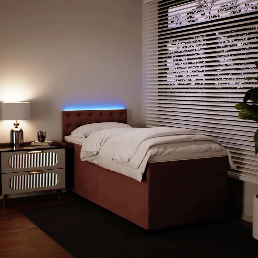 Sommier à lattes de lit avec matelas Rose 90x190 cm Velours - 4