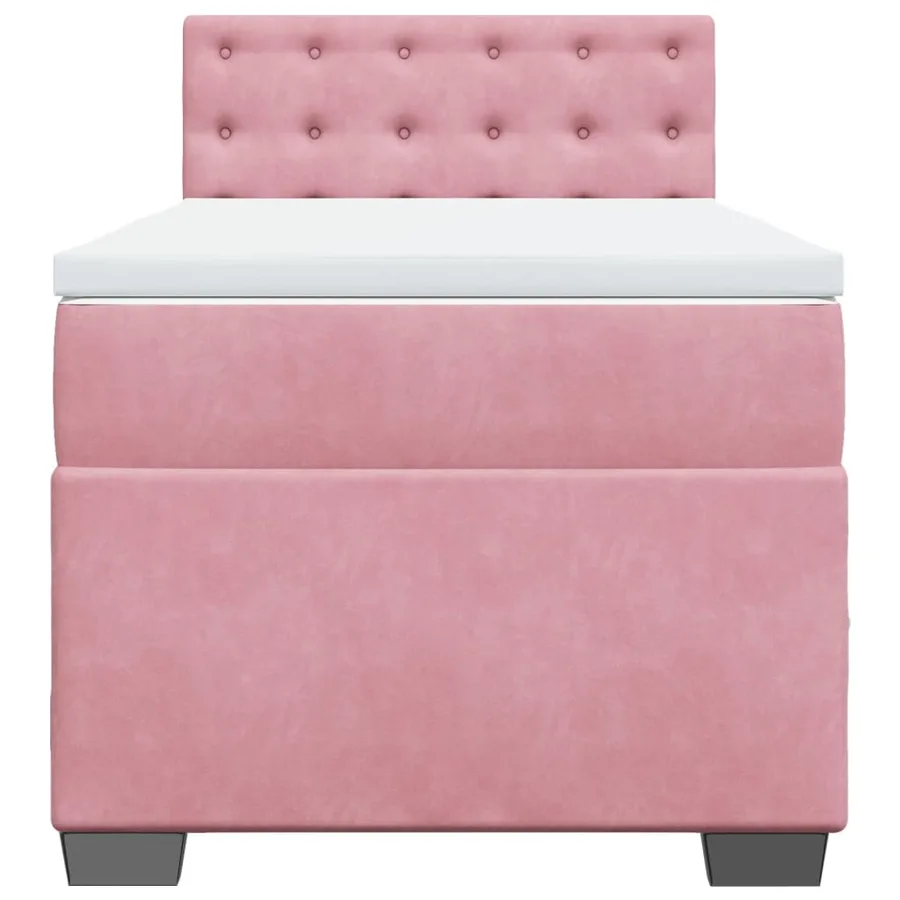 Sommier à lattes de lit avec matelas Rose 90x190 cm Velours - 6