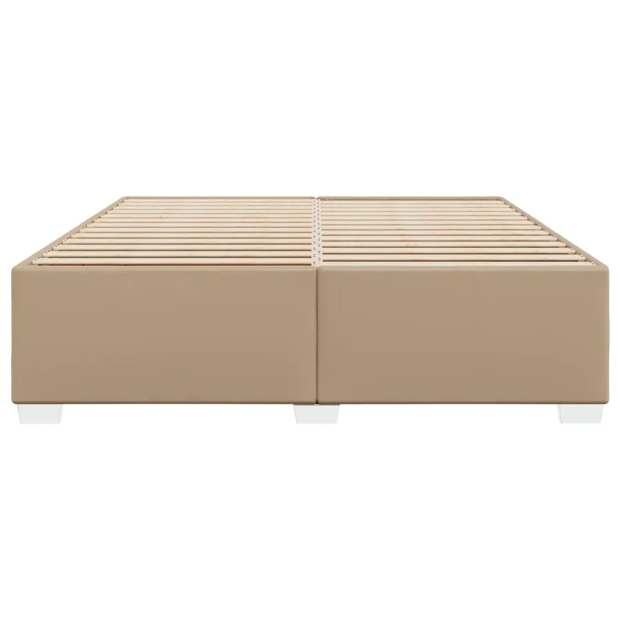 Cadre de lit sans matelas cappuccino 200x200 cm similicuir - 4