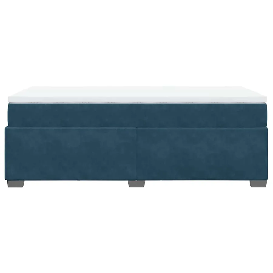 Sommier à lattes de lit et matelas Bleu foncé 80x200 cm Velours - 8