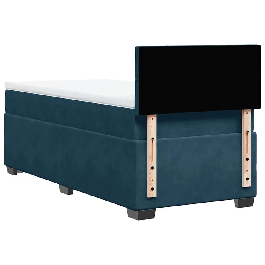 Sommier à lattes de lit avec matelas bleu 80x200 cm velours - 8