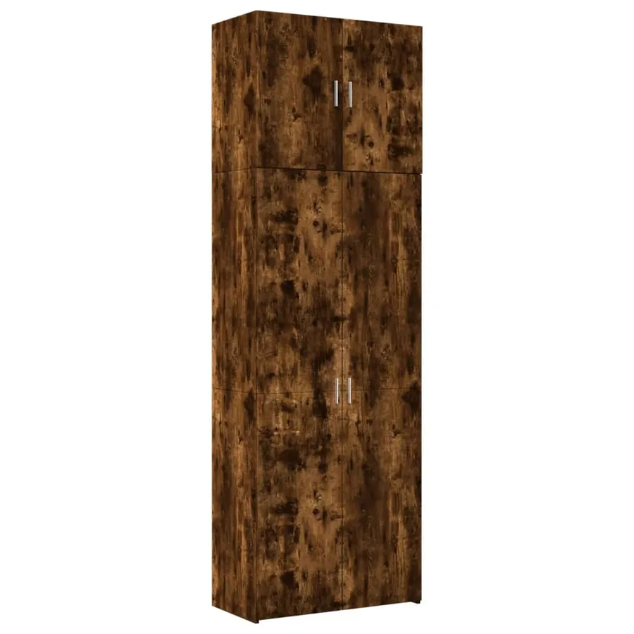 Buffet haut chêne fumé 80x42,5x249 cm bois d'ingénierie - 2