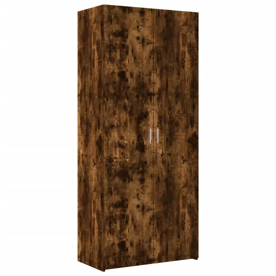 Buffet haut chêne fumé 80x42,5x249 cm bois d'ingénierie - 4
