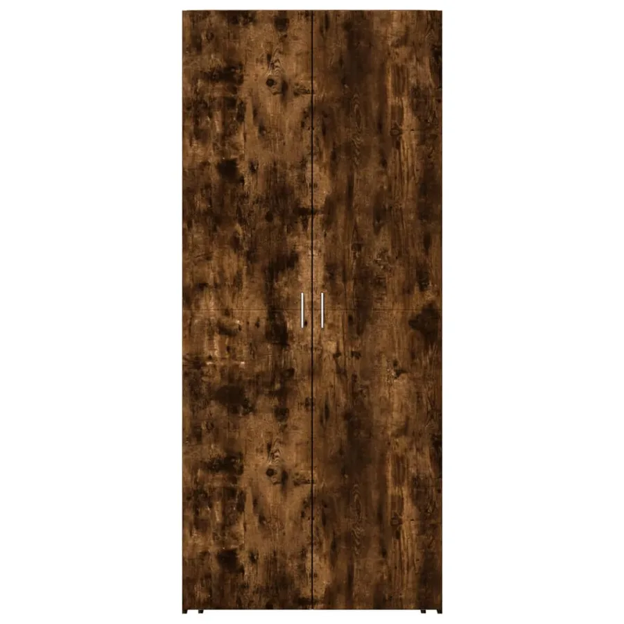 Buffet haut chêne fumé 80x42,5x185 cm bois d'ingénierie - 3