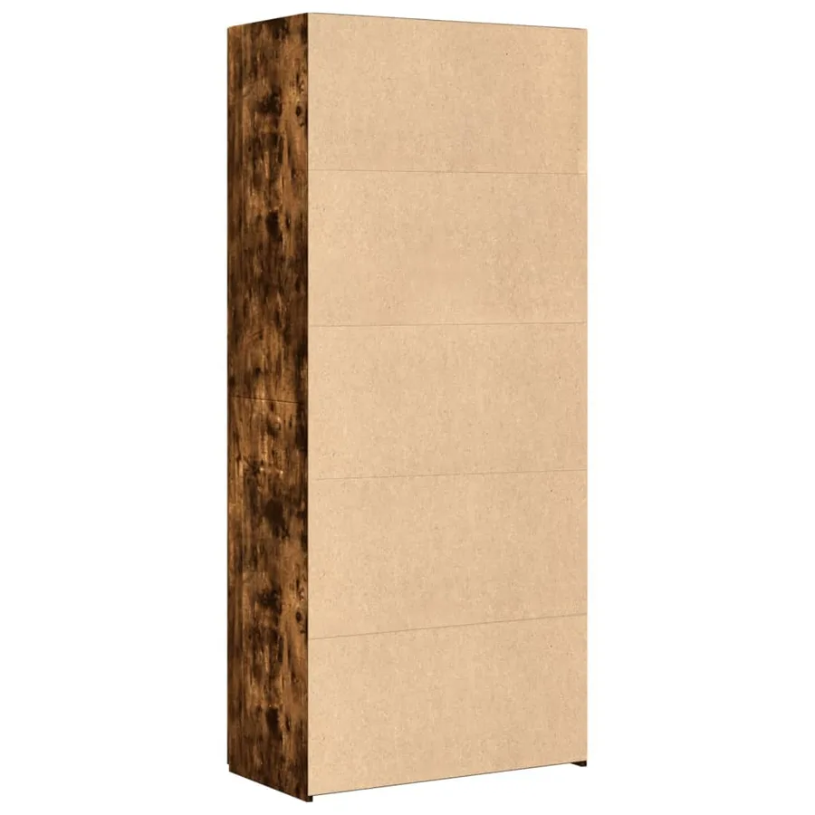 Buffet haut chêne fumé 80x42,5x185 cm bois d'ingénierie - 4