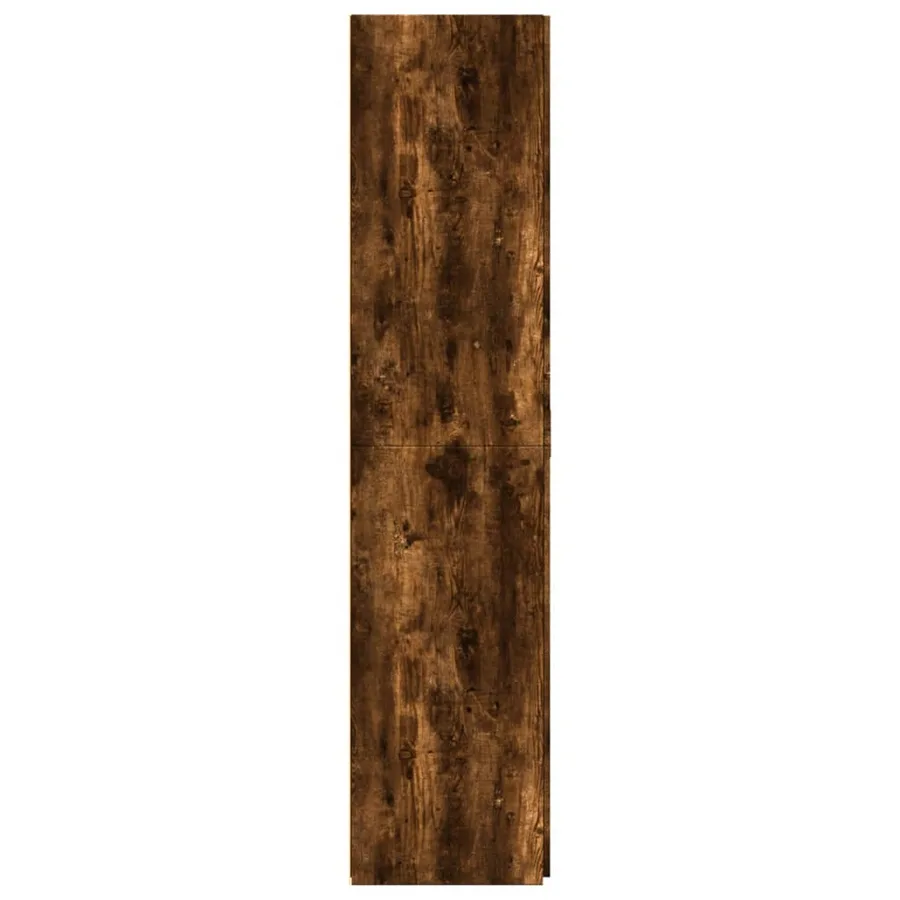 Buffet haut chêne fumé 80x42,5x185 cm bois d'ingénierie - 5