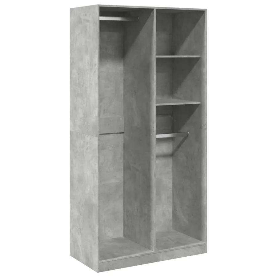 Garde-robe Gris béton 100x50x200 cm Aggloméré - 2