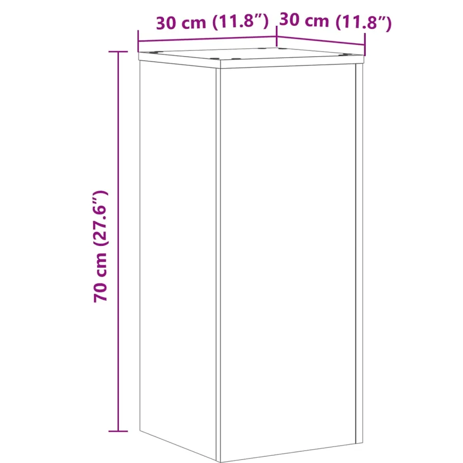 Supports pour plantes 2 pcs vieux bois bois d'ingénierie - 8