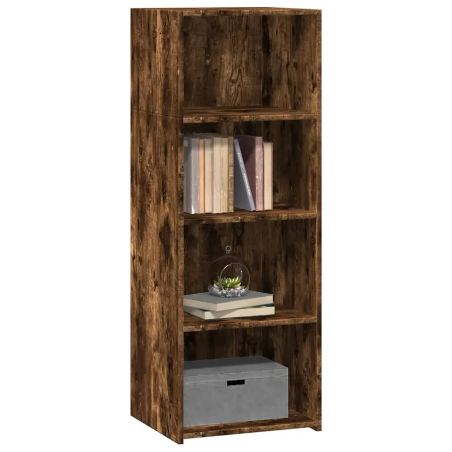 Buffet haut chêne fumé 45x41x124 cm bois d'ingénierie - 3