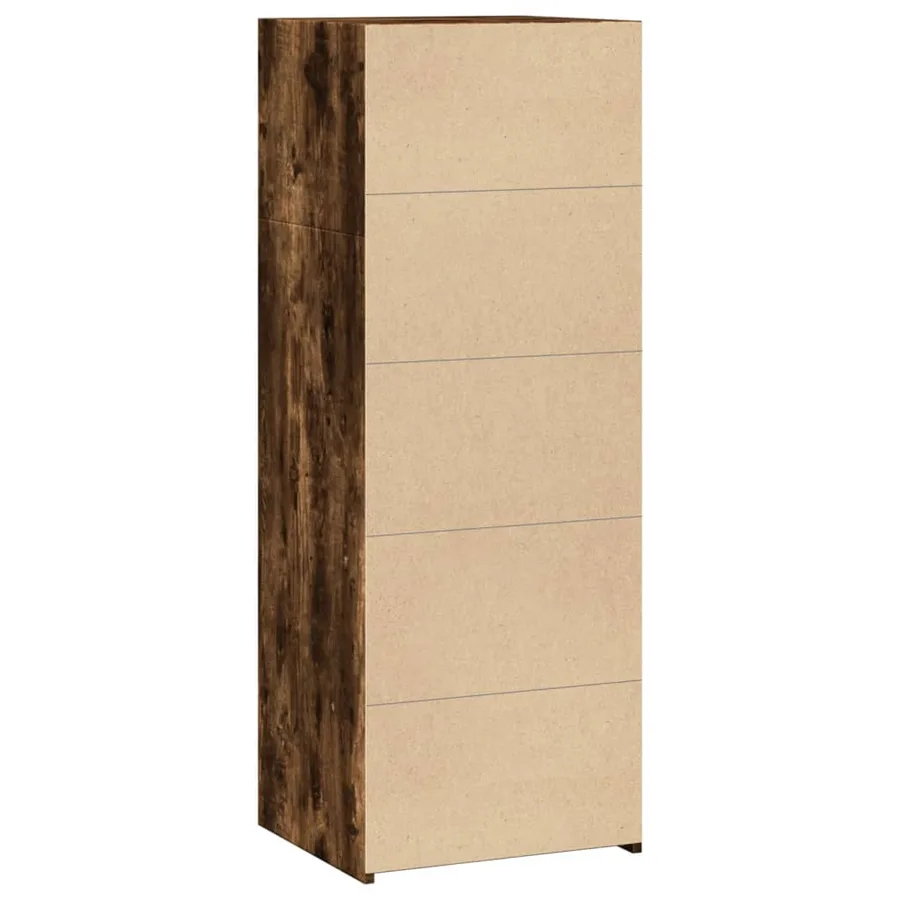 Buffet haut chêne fumé 45x41x124 cm bois d'ingénierie - 6