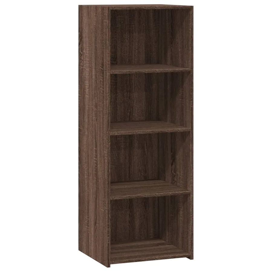 Buffet haut chêne marron 45x41x124 cm bois d'ingénierie - 2