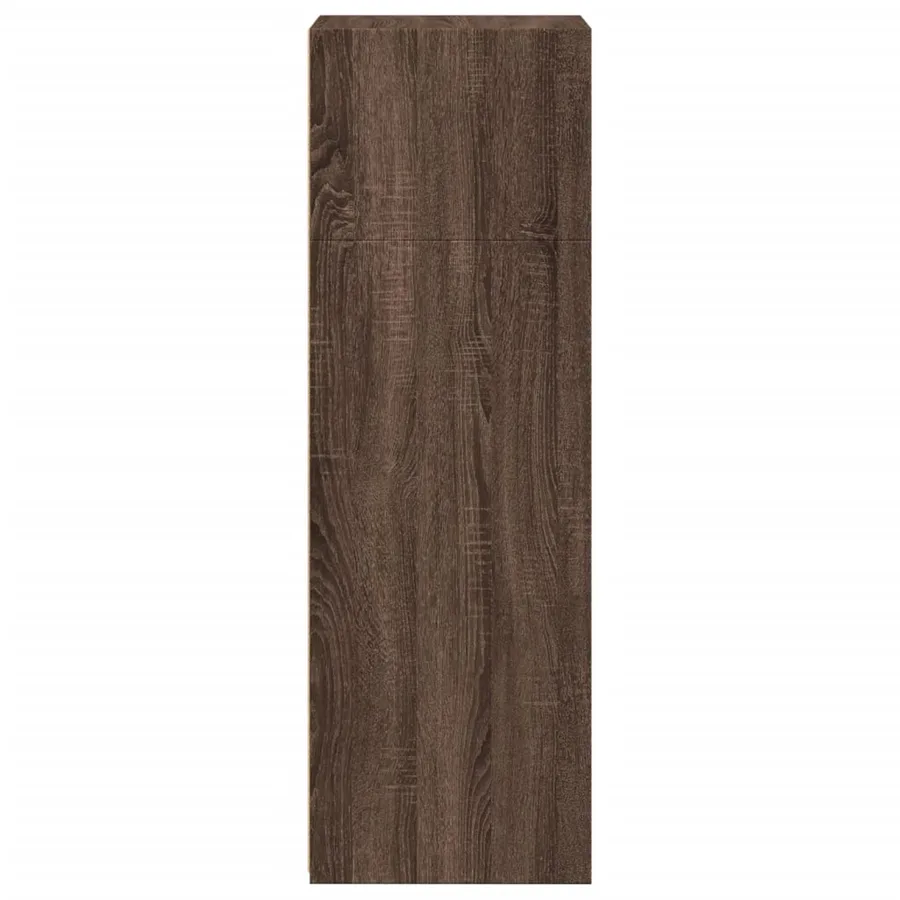 Buffet haut chêne marron 45x41x124 cm bois d'ingénierie - 5