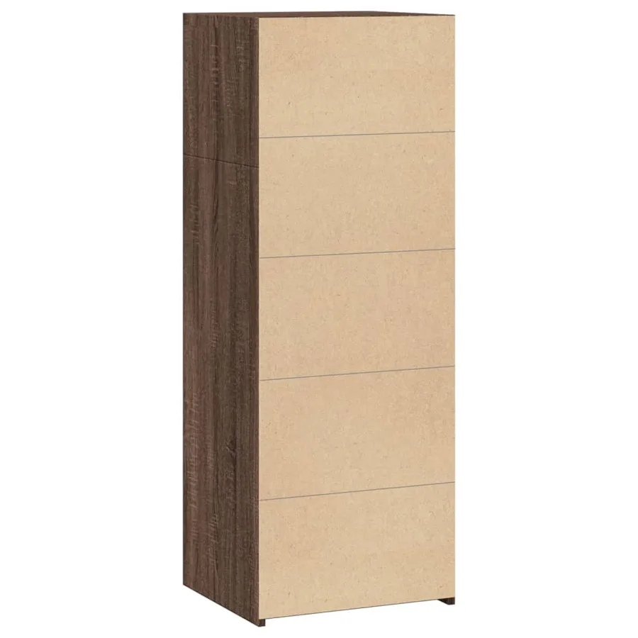 Buffet haut chêne marron 45x41x124 cm bois d'ingénierie - 6