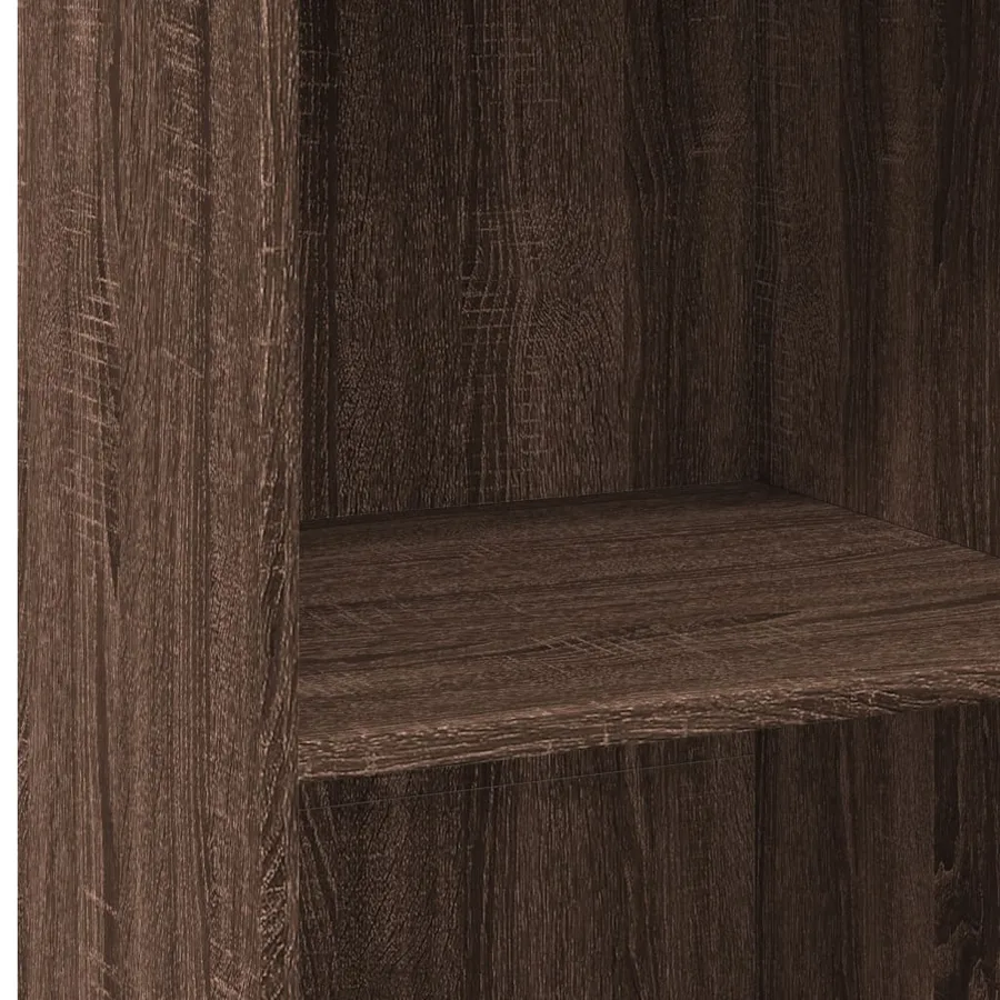 Buffet haut chêne marron 45x41x124 cm bois d'ingénierie - 7