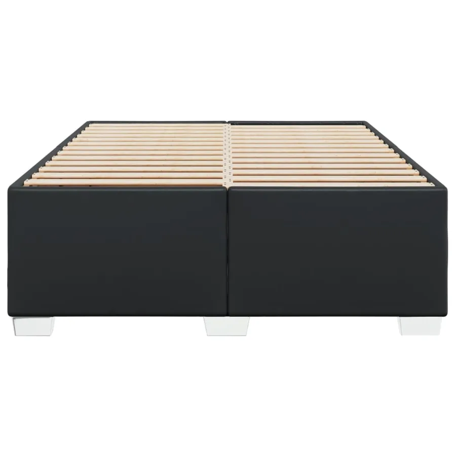 Cadre de lit sans matelas noir 140x190 cm similicuir - 4