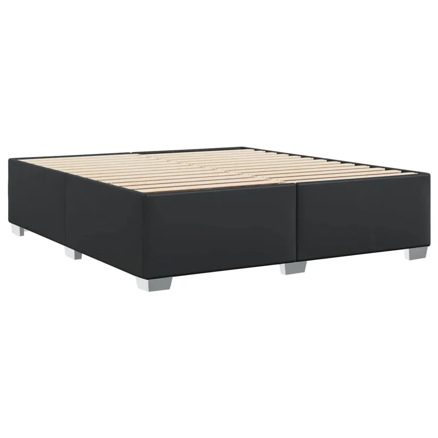 Cadre de lit sans matelas noir 180x200 cm similicuir - 6