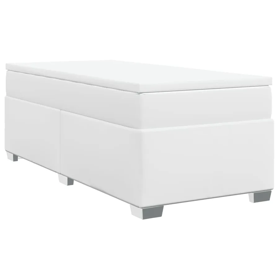 Sommier à lattes de lit avec matelas Blanc 90x190 cm Similicuir - 2