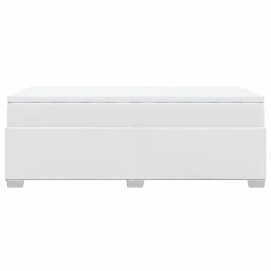 Sommier à lattes de lit avec matelas Blanc 90x190 cm Similicuir - 8