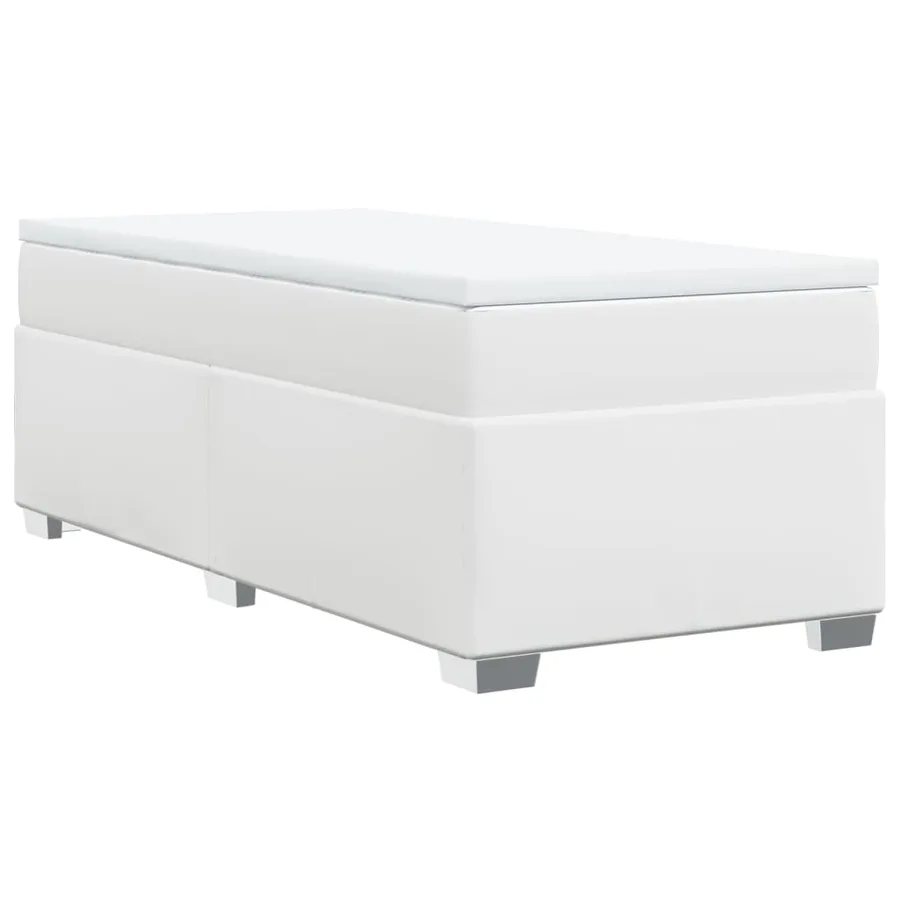 Sommier à lattes de lit avec matelas Blanc 90x190 cm Similicuir - 9