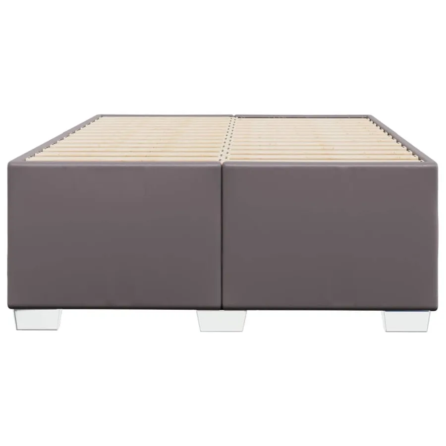 Cadre de lit sans matelas gris 120x200 cm similicuir - 4