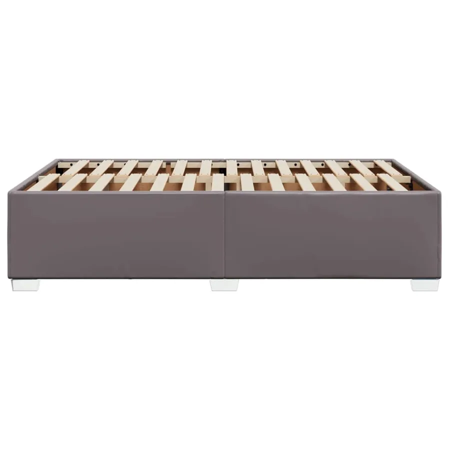 Cadre de lit sans matelas gris 120x200 cm similicuir - 5