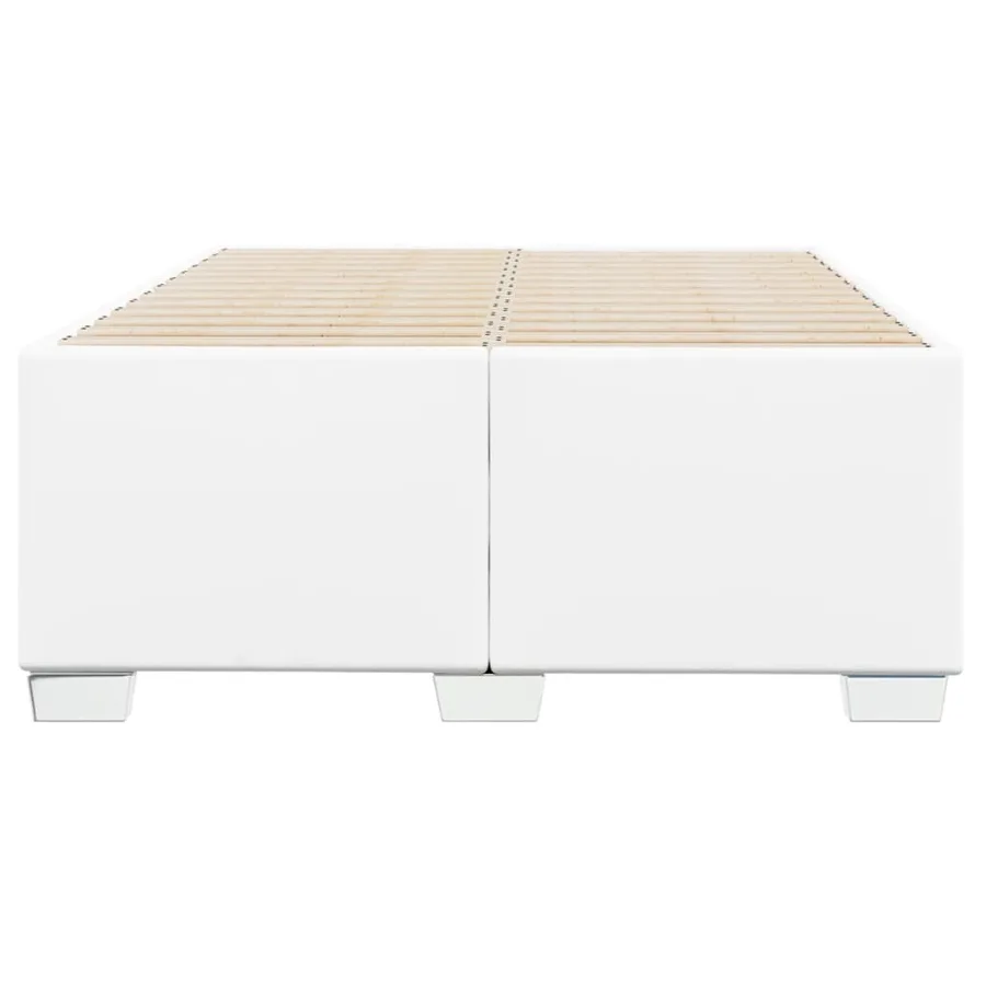 Cadre de lit sans matelas blanc 120x190 cm similicuir - 4