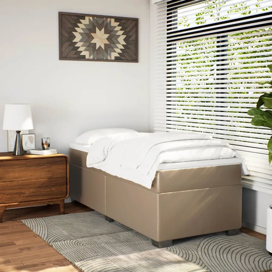 Sommier à lattes de lit avec matelas Cappuccino 100x200 cm - 3