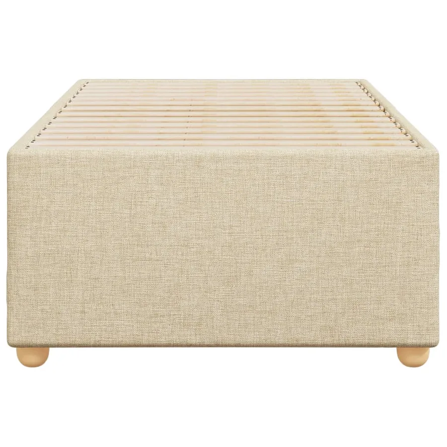 Cadre de lit sans matelas crème 80x200 cm tissu - 4