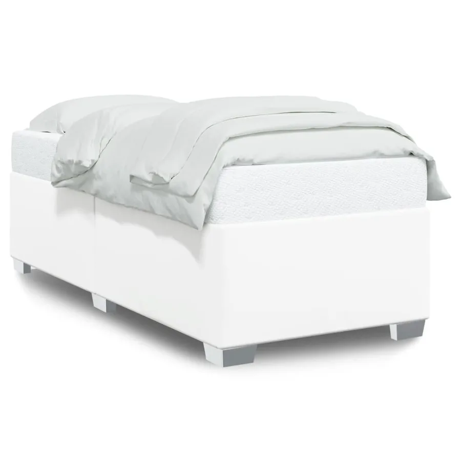 Cadre de lit sans matelas blanc 90x190 cm similicuir - 2