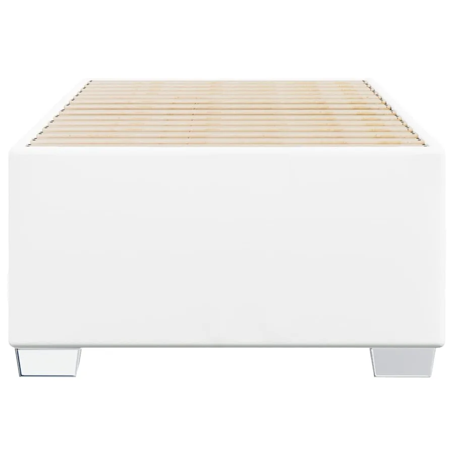 Cadre de lit sans matelas blanc 90x190 cm similicuir - 4