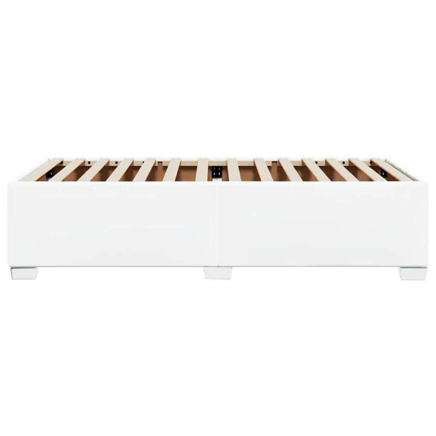 Cadre de lit sans matelas blanc 90x190 cm similicuir - 5