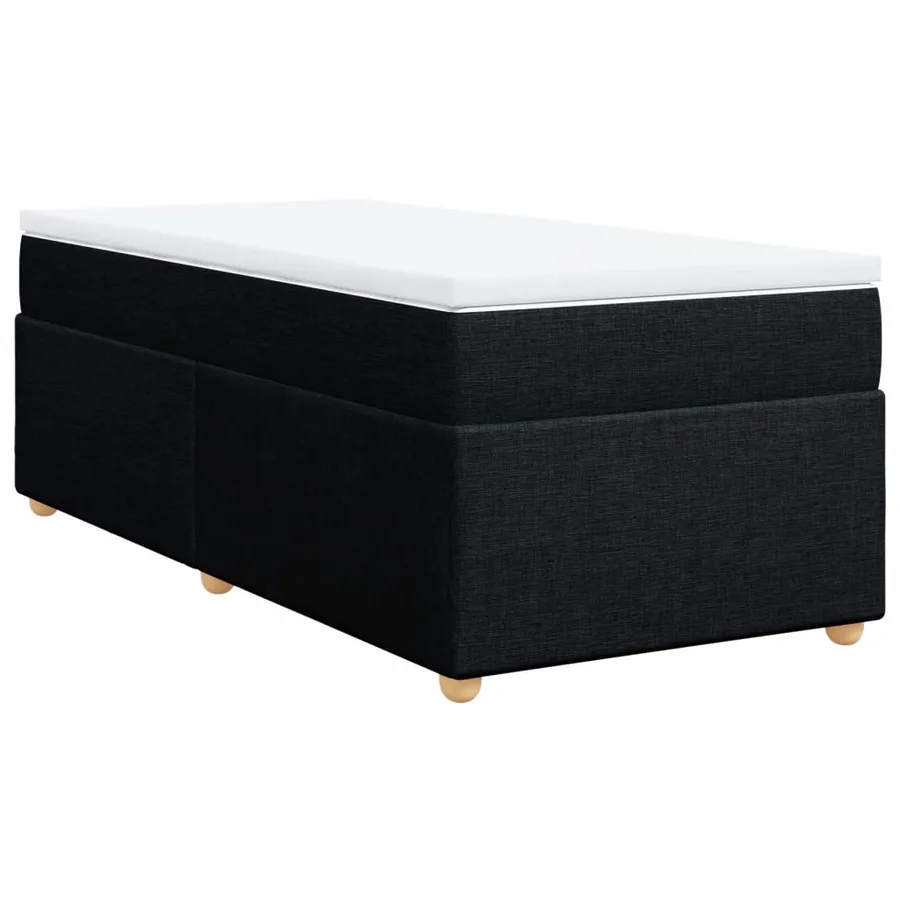 Sommier à lattes de lit avec matelas Noir 90x200 cm Tissu - 9