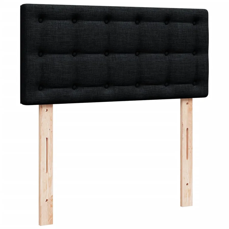 Sommier à lattes de lit avec matelas Noir 90x200 cm Tissu - 12