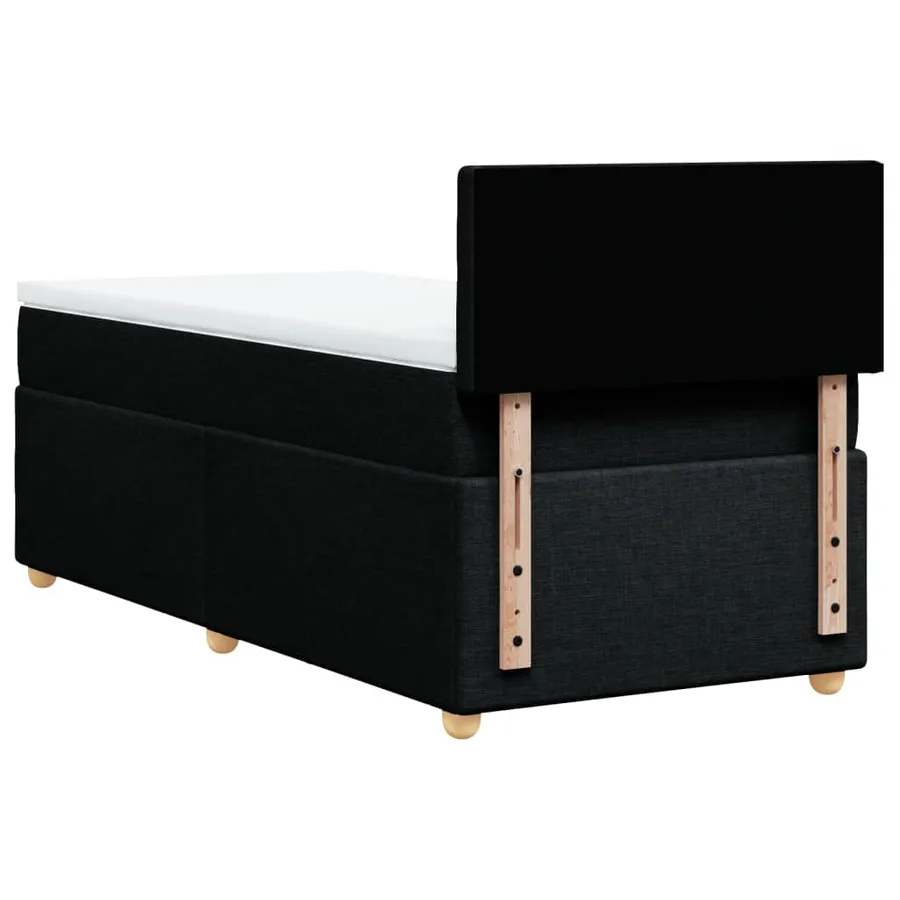 Sommier à lattes de lit avec matelas Noir 90x200 cm Tissu - 8