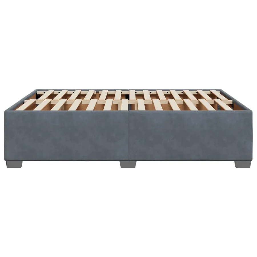 Cadre de lit sans matelas gris foncé 140x200 cm velours - 5