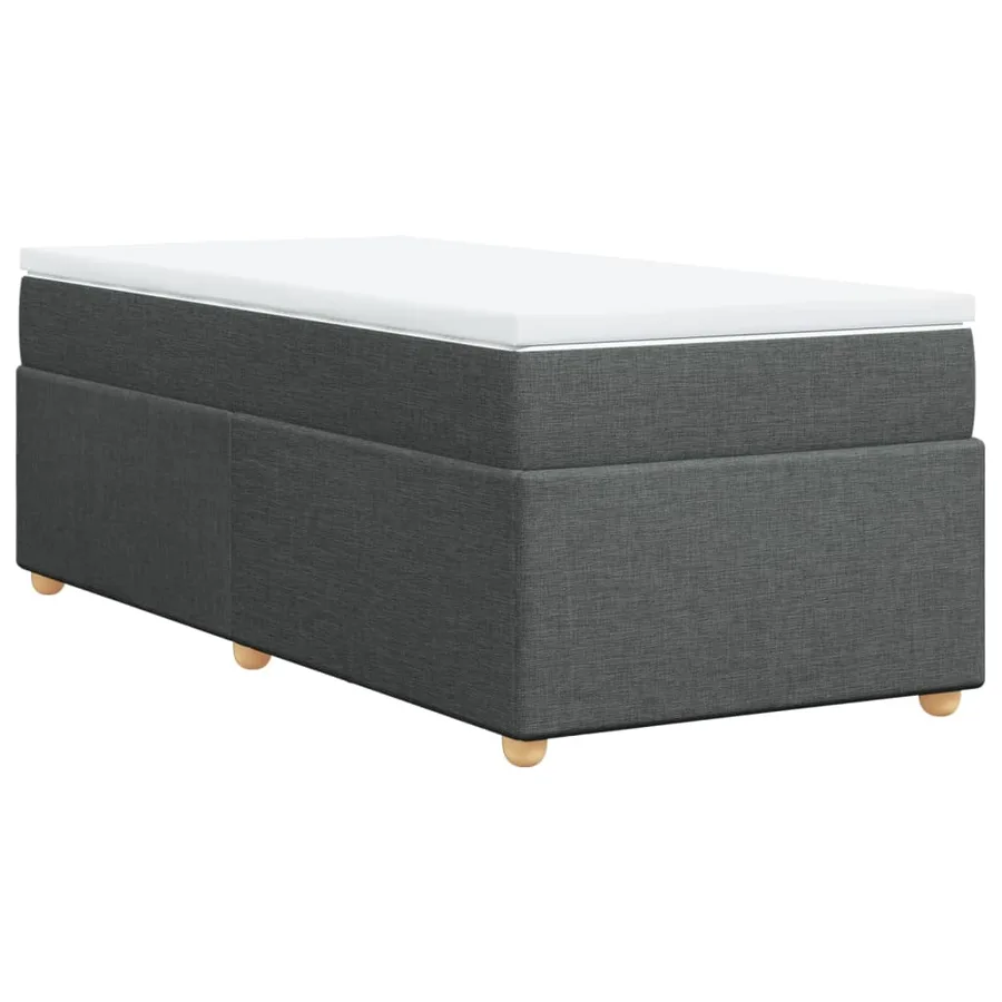 Sommier à lattes de lit avec matelas Gris foncé 100x200cm Tissu - 2