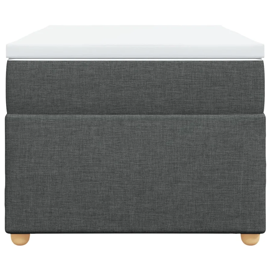 Sommier à lattes de lit avec matelas Gris foncé 100x200cm Tissu - 4