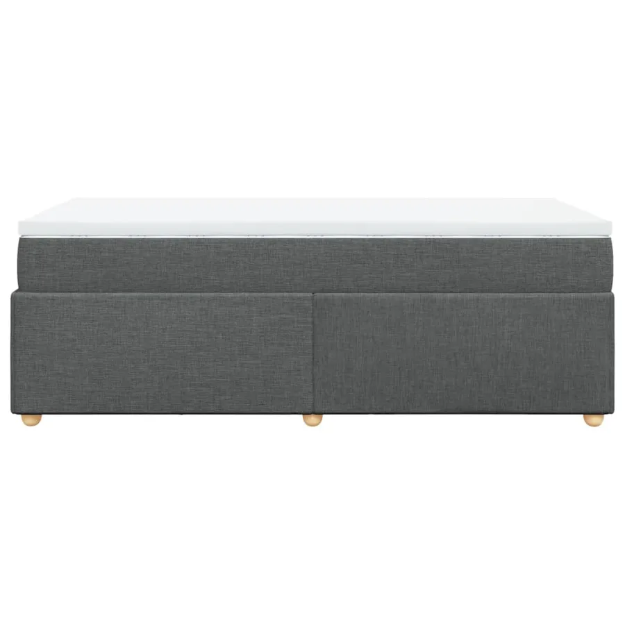 Sommier à lattes de lit avec matelas Gris foncé 100x200cm Tissu - 8