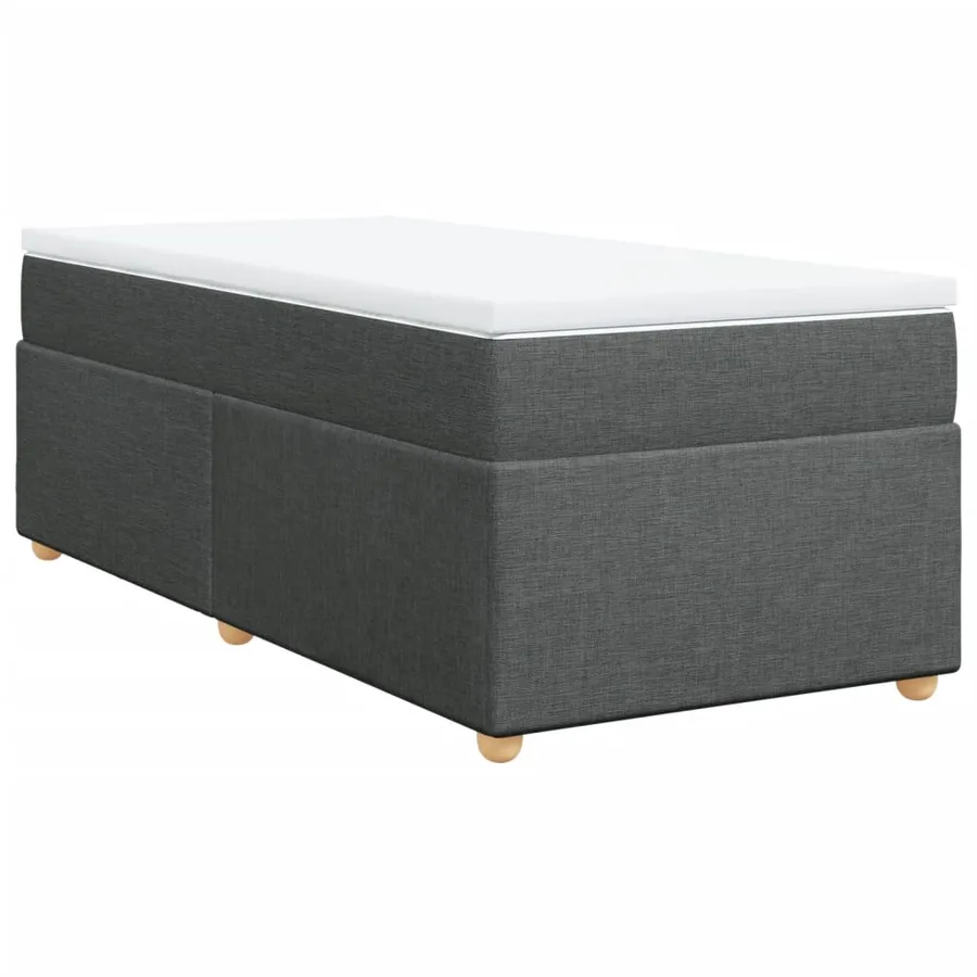 Sommier à lattes de lit avec matelas Gris foncé 100x200cm Tissu - 9